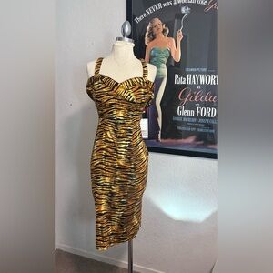 New Deadly Dames Tiger Print Pencil Dress
